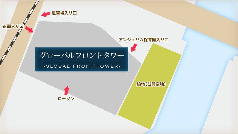 グローバルフロントタワー内 地図