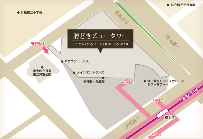 勝どきビュータワー内地図