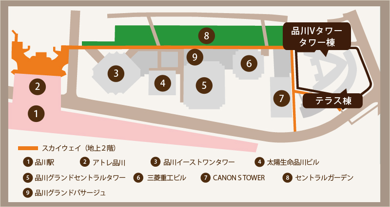 品川Vタワー近隣地図 