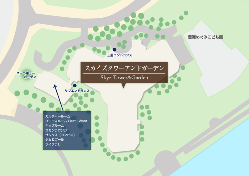 スカイズタワーアンドガーデン内 地図