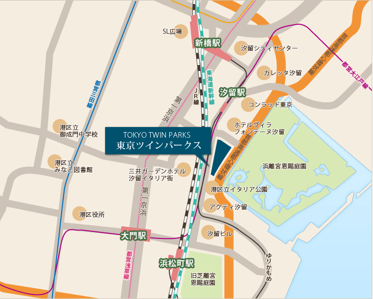 東京ツインパークス周辺 地図